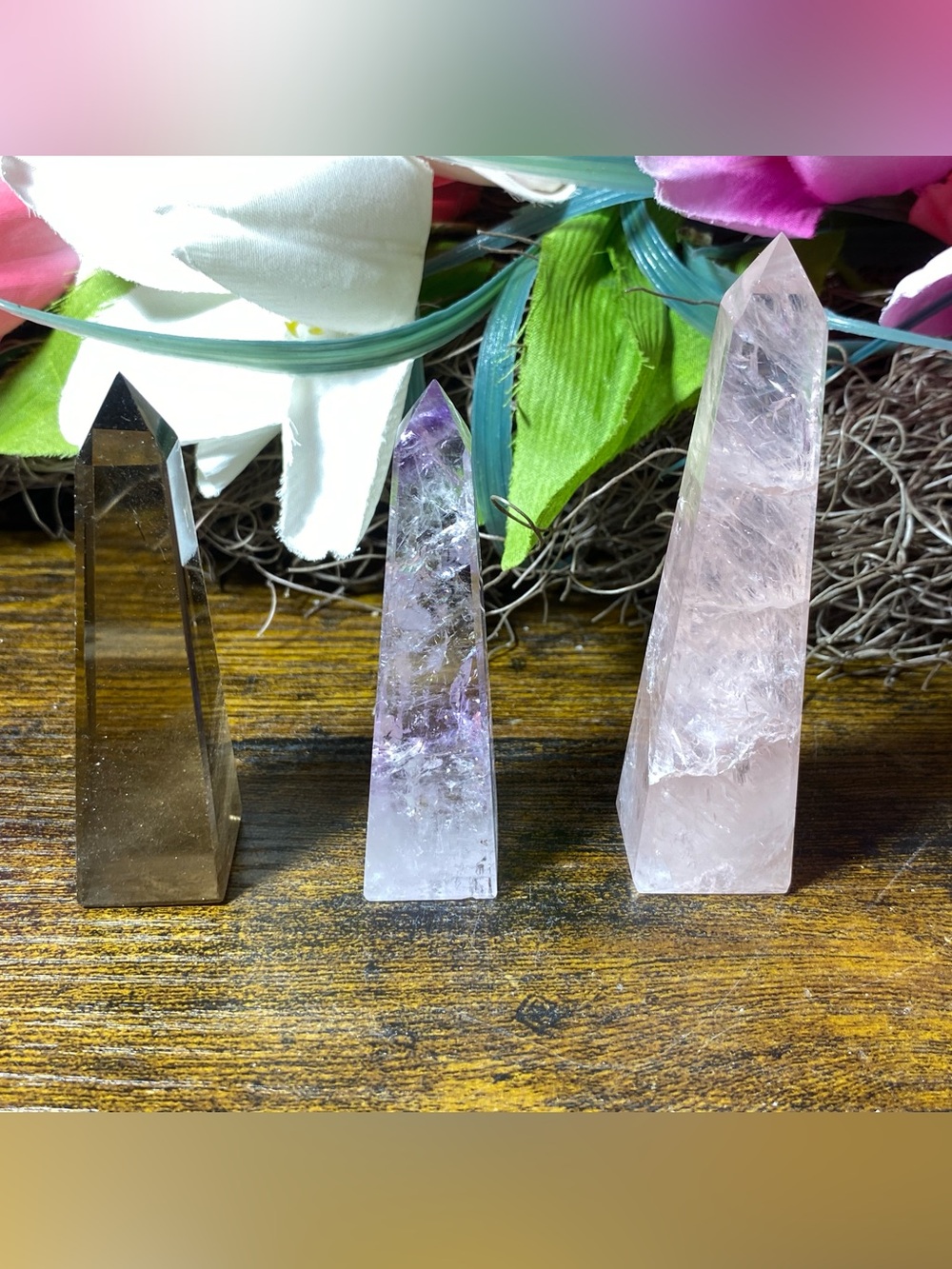 Crystal Quartz Obelisk Trio
